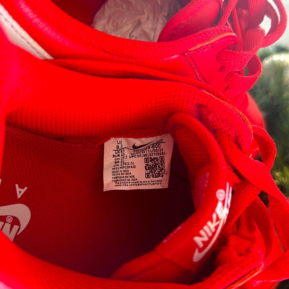 🔥Nike Air Force 1 Low '07 Retro University Red FD7039-600 Mens Size 9.5 - Picture 7 of 8